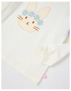 Milkshake Long Sleeve Frill Top in White & Purple