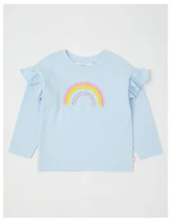 Milkshake Long Sleeve Frill Top in Blue