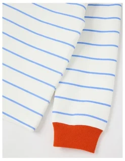 Milkshake Long Sleeve Heavy Jersey Tee in Blue & White Stripe