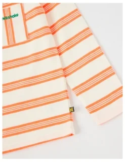 Milkshake Long Sleeve Heavyweight Jersey Tee in Orange & White Stripe