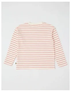 Milkshake Long Sleeve Heavyweight Jersey Tee in Red & White Stripe