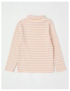 Milkshake Long Sleeve Mock Neck Knit Top in Rainbow
