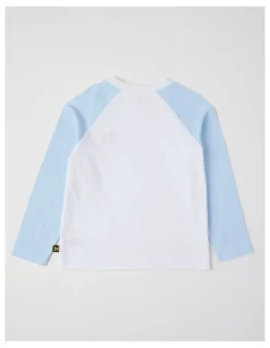Milkshake Long Sleeve Raglan T-Shirt in Blue & White