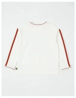 Milkshake Long Sleeve Raised Print T-Shirt in Trophy Cup Navy