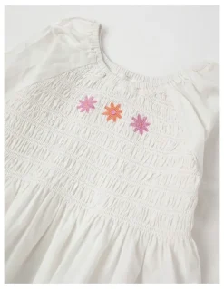 Milkshake Long Sleeve Smocked Top in Cream
