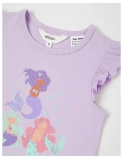 Milkshake Mermaid Flutter Sleeve Pyjamas in Lavender