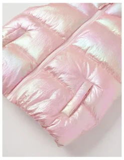 Milkshake Metallic Puffer Vest in Rainbow