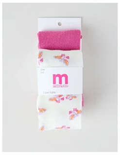 Milkshake 2 Pack Butterfly Tights in Pink