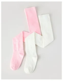 Milkshake 2 Pack Heart Tights in Pink