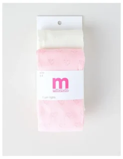 Milkshake 2 Pack Heart Tights in Pink