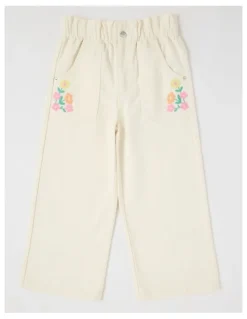 Milkshake Paperbag Waist Wide Leg Pant in Cream
