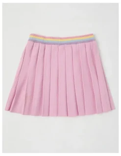 Milkshake Pleated Knit Skirt in Pink