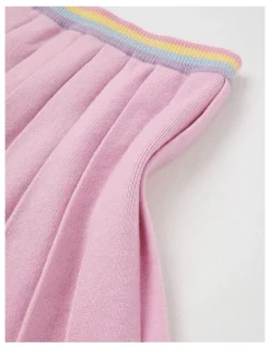 Milkshake Pleated Knit Skirt in Pink