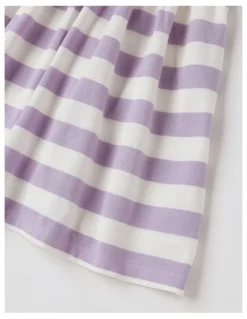 Milkshake Polo Dress in Purple & Cream Stripe