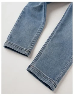 Milkshake Pull On Knit Denim Jean Jogger in Mid Denim