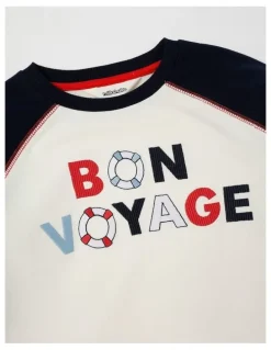 Milkshake Raglan Sweat in Ecru & Navy