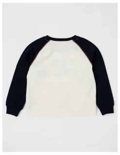 Milkshake Raglan Sweat in Ecru & Navy