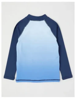 Milkshake Recycled Long Sleeve Rashvest in Shark/Blue & Navy