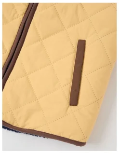 Milkshake Reversible Sherpa Vest in Tan & Red