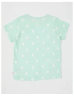 Milkshake Sequin Applique T-Shirt in Butterflies/ Mint Ditsy Floral