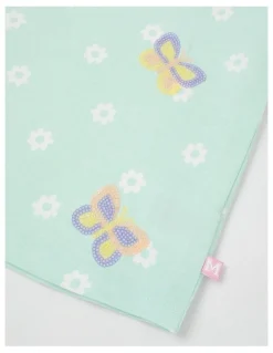 Milkshake Sequin Applique T-Shirt in Butterflies/ Mint Ditsy Floral