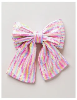 Milkshake Sequin Bow Clip in Multi