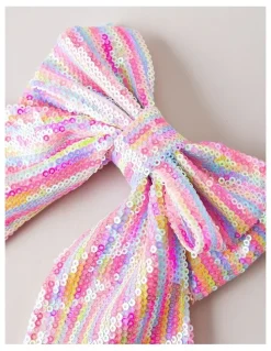Milkshake Sequin Bow Clip in Multi