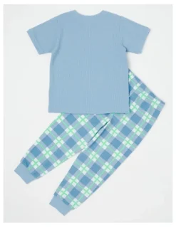 Milkshake Space Short Sleeve T-Shirt & Pants Pyjamas in Arctic Blue