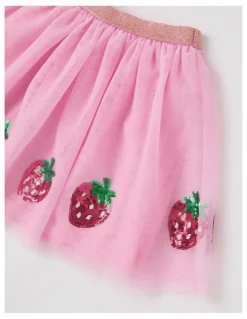 Milkshake Strawberry Sequin Tutu Skirt in Pink