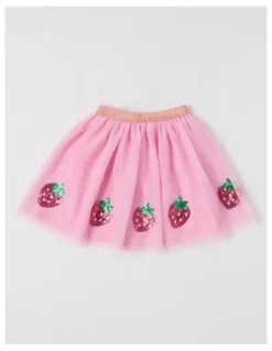 Milkshake Strawberry Sequin Tutu Skirt in Pink