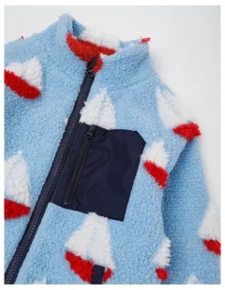 Milkshake Teddy Fleece Boat Jacket in Light Blue