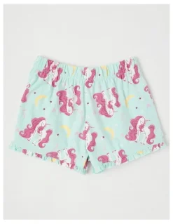 Milkshake Unicorn Flutter Sleeve Pyjamas in Aquamarine