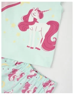 Milkshake Unicorn Flutter Sleeve Pyjamas in Aquamarine