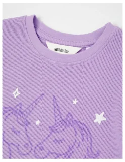 Milkshake Unicorn Short Sleeve T-Shirt & Pants Pyjamas in Light Purple