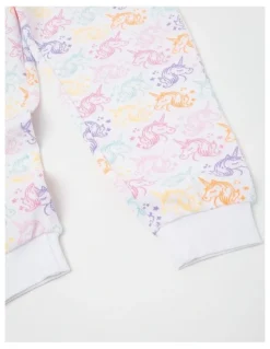 Milkshake Unicorn Short Sleeve T-Shirt & Pants Pyjamas in Light Purple