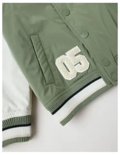 Milkshake Varsity Bomber Jacket in Khaki