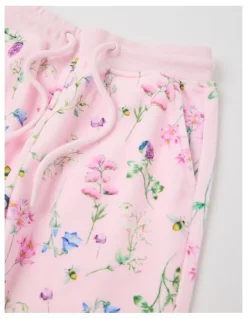 Milkshake Velour Trackpant in Pink Floral