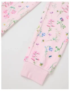 Milkshake Velour Trackpant in Pink Floral