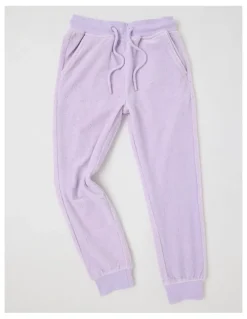 Milkshake Velour Trackpant in Purple Glitter