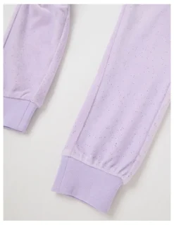 Milkshake Velour Trackpant in Purple Glitter