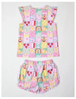 Milkshake Wallpaper Pyjama Set In Multi