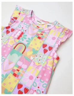 Milkshake Wallpaper Pyjama Set In Multi