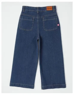 Milkshake Wide Leg Denim Culotte w Rainbow in Denim