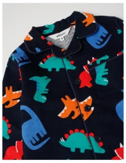 Milkshake Woven Dino Pyjamas in Navy
