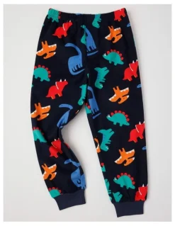Milkshake Woven Dino Pyjamas in Navy