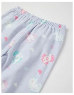 Milkshake Woven Unicorn Pyjamas in Light Blue