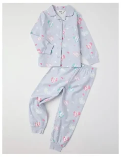Milkshake Woven Unicorn Pyjamas in Light Blue