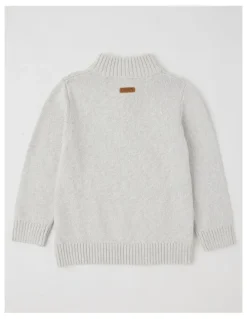Milkshake 1/4 Zip Knit Jumper in Grey Cable Knit