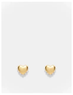 Mimco Adore Heart Stud Earrings in Gold