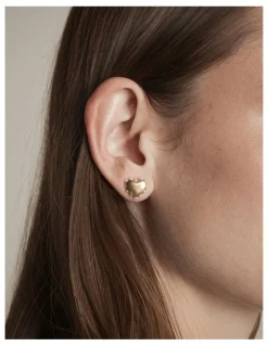 Mimco Adore Heart Stud Earrings in Gold